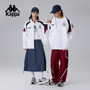 Kappa卡帕背靠背运动外套男新款复古开衫防泼水夹克立领上衣女款