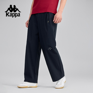 防泼水裤 Kappa卡帕背靠背2025新款 男宽松直筒弹力裤 运动长裤 秋季