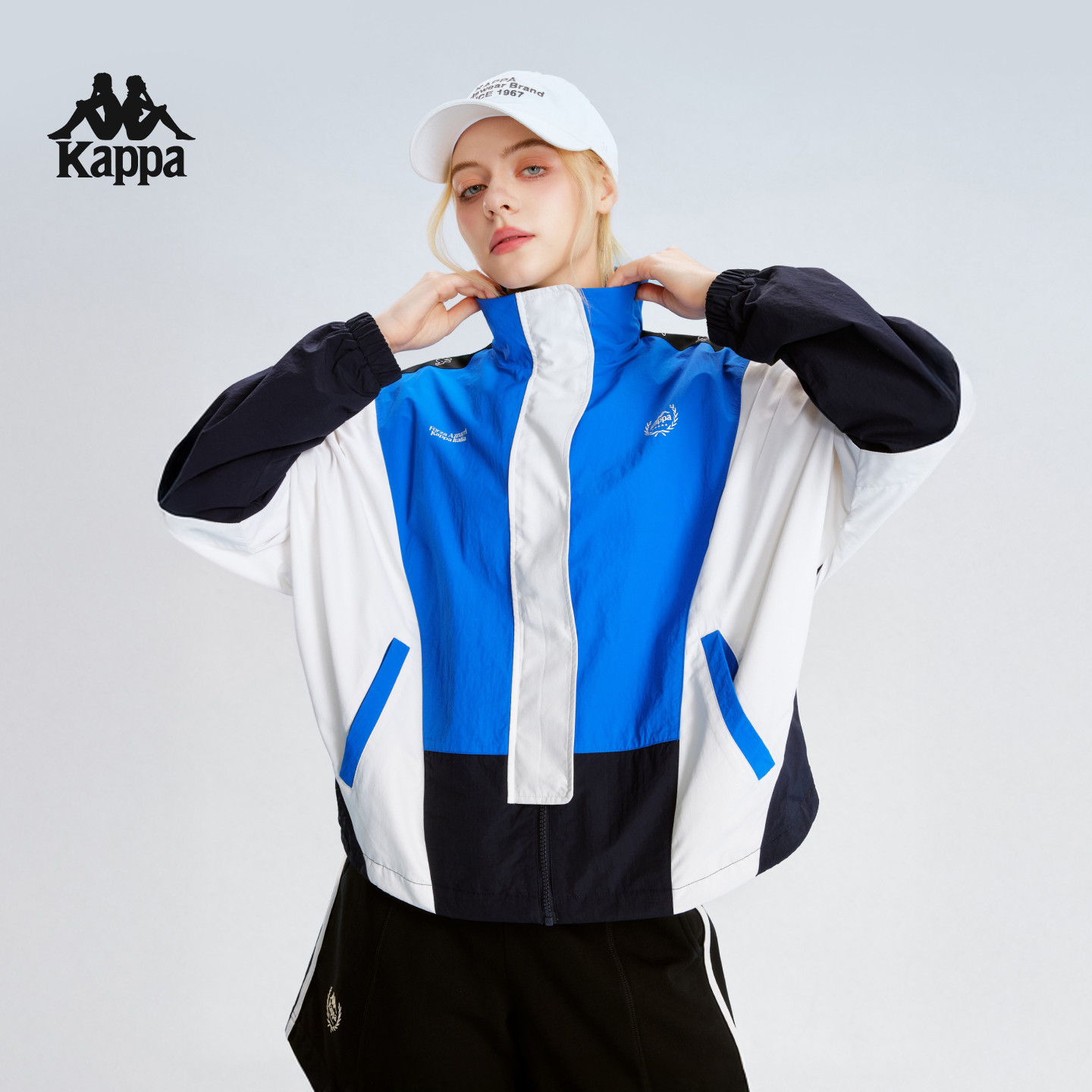 Kappa卡帕背靠背运动夹克女2026新款春季宽松外套赛车风休闲上衣