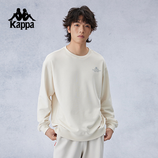 Kappa卡帕背靠背春秋新款运动圆领卫衣男款针织长袖上衣套头衫女