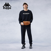 男 女针织跑步运动套装 Kappa卡帕背靠背春秋圆领长袖 卫衣小脚卫裤