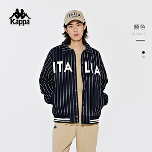 外套男款 运动条纹休闲长袖 2025新款 Kappa卡帕背靠背复古针织开衫