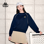 简约休闲圆领套头衫 Kappa卡帕背靠背卫衣女春季 2026新款 显瘦上衣