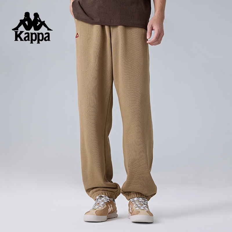 Kappa卡帕背靠背运动长裤新款纯棉裤子针织休闲裤男款收口束脚裤