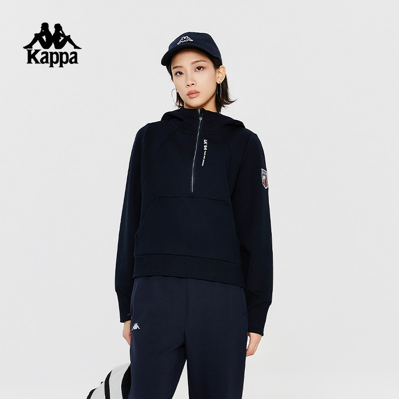 Kappa卡帕背靠背春秋复古针织套头帽衫女士新款连帽运动长袖卫衣,运动服/休闲服装,运动卫衣/套头衫,淘宝优惠券,粉丝福利购,淘宝优惠卷