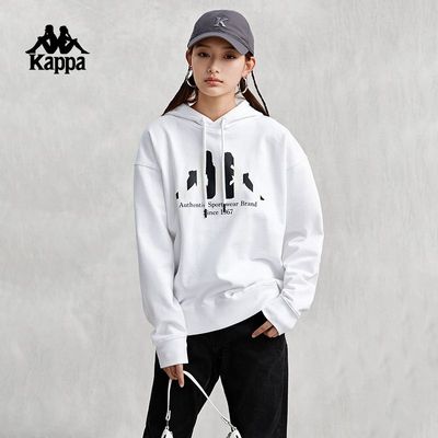 Kappa卡帕连帽运动卫衣女2025春秋新款上衣休闲针织套头衫女款