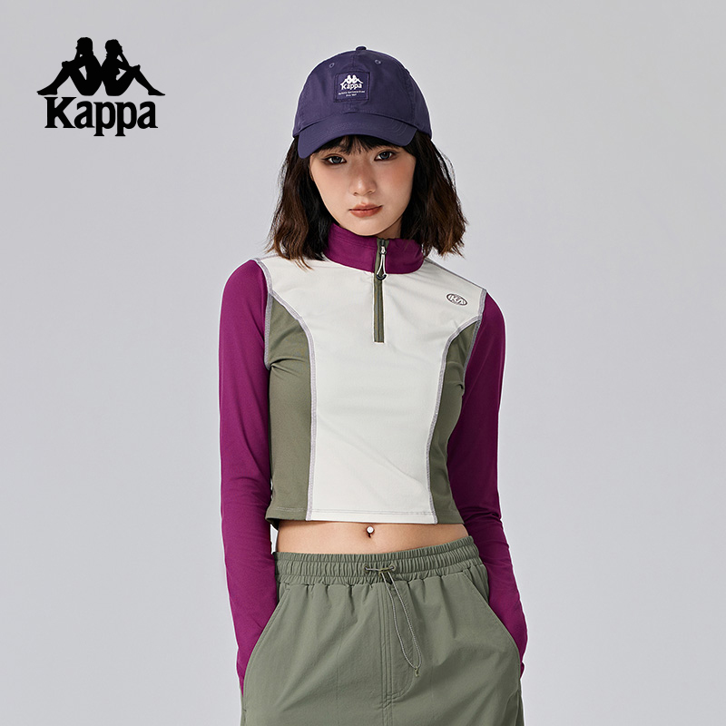 卡帕女士运动抗静电半拉链卫衣