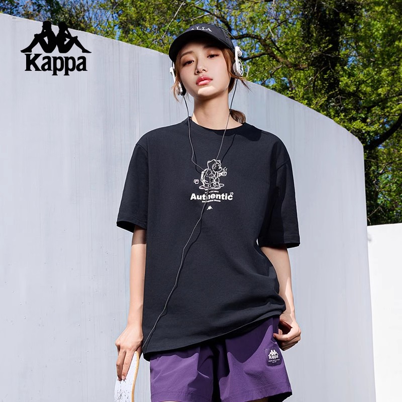 Kappa卡帕短袖2025新款情侣男女夏运动趣味休闲T恤纯棉多色半袖