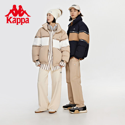 卡帕情侣男女羽绒服撞色面包服