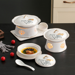 金边海参碗陶瓷辽参碗酒店餐具一位翅盅燕窝盅鱼翅盅甜品碗燕鲍盅