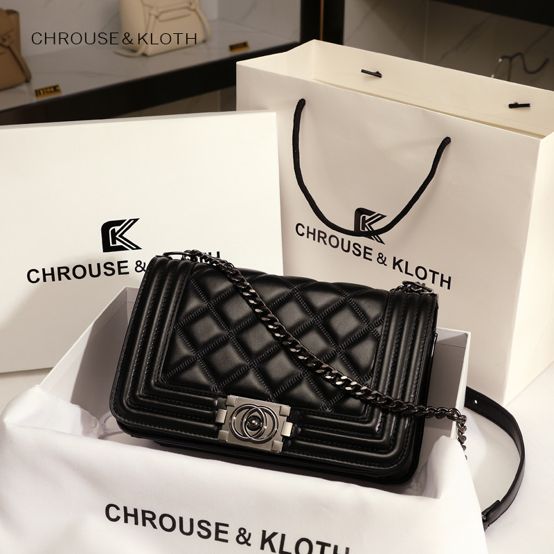 小ck包包女2020新款潮时尚网红洋气小香风链条菱格单肩斜挎小方包