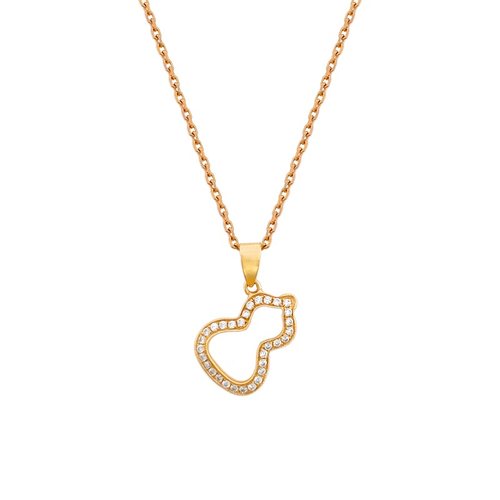 六六禧珠宝18K项链AU750彩金女高级轻奢套链礼物送女友锁骨链