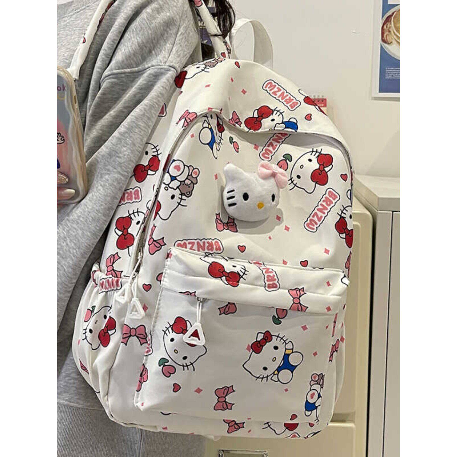 书包十大品牌初中女大容量小学生五六年级hello双肩包kitt