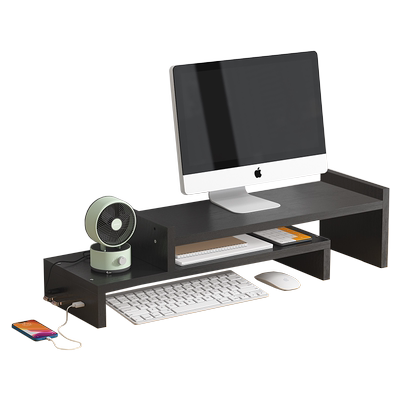 双屏电脑增高架伸缩式带USB口