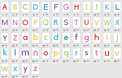 英语字母年卡片大小A7A6A5A4写分开一级26个英文双字母卡片ab面cd