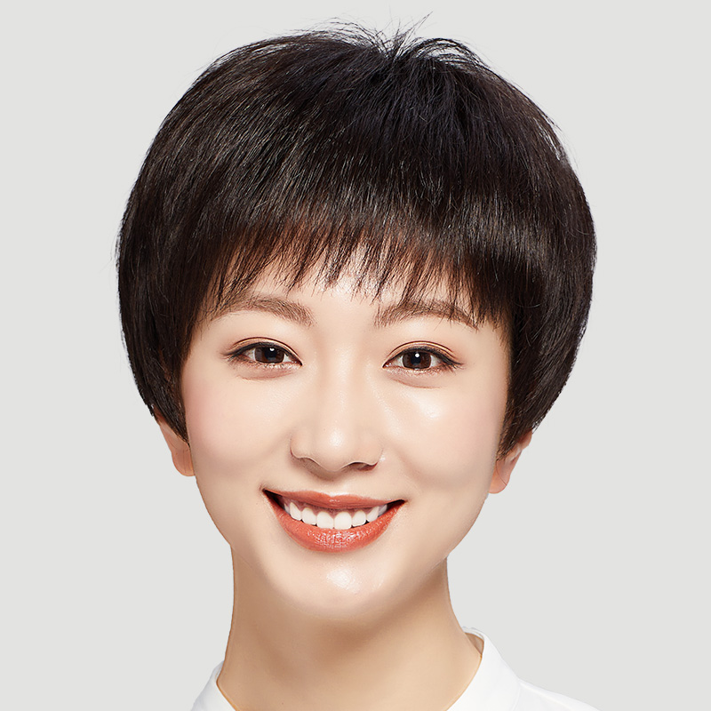 短发女真人发丝仿真假发套