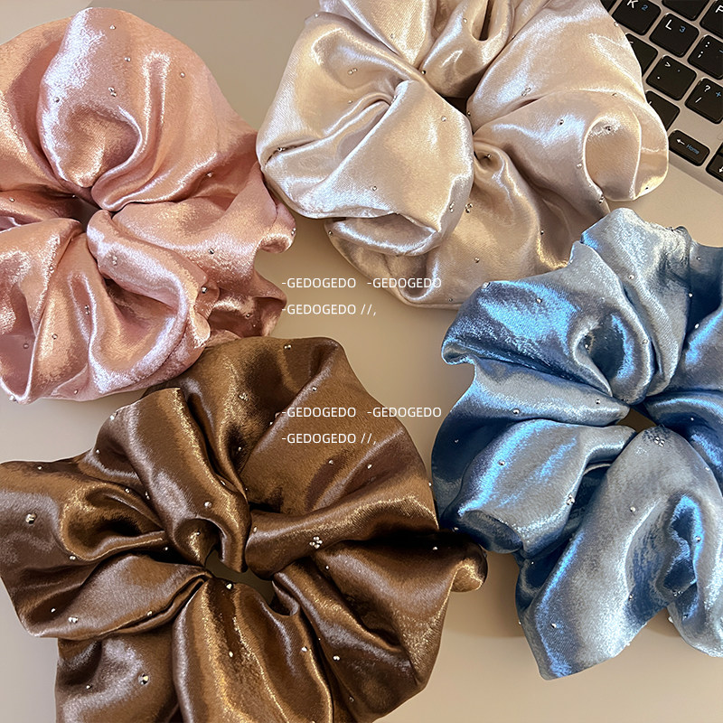 超大缎面仿真丝钻钻猪大肠发圈女高级感肥肠发绳气质扎低马尾头绳,饰品/流行首饰/时尚饰品新,发饰,淘宝优惠券,粉丝福利购,淘宝优惠卷