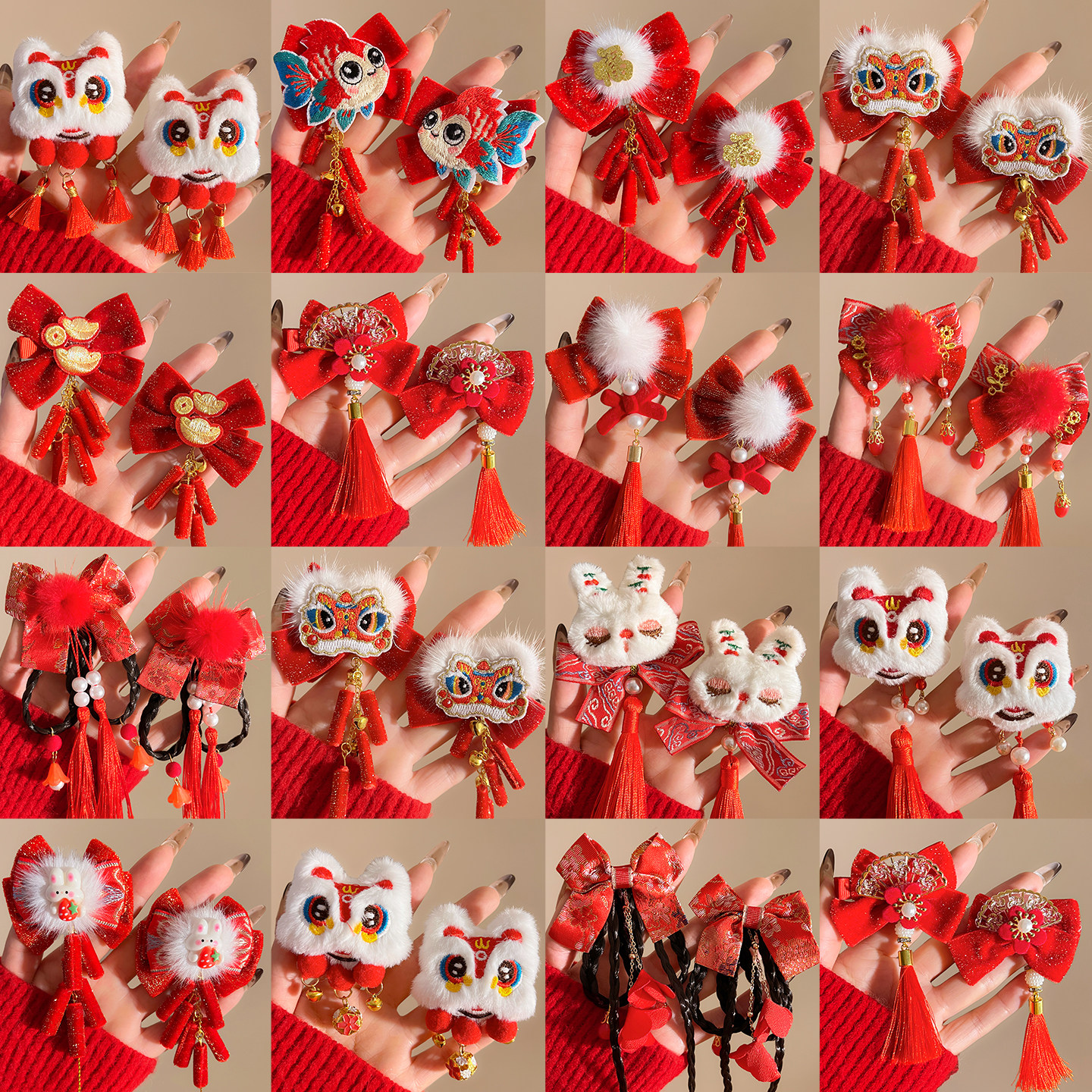 过新年红色蝴蝶结流苏发夹中国风儿童头饰古风汉服发饰小女孩发卡,饰品/流行首饰/时尚饰品新,发饰,淘宝优惠券,粉丝福利购,淘宝优惠卷