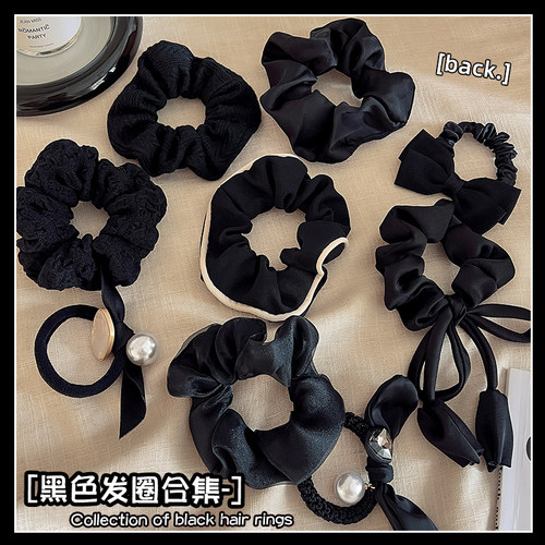 吉度黑色大肠发圈简约韩式发饰女