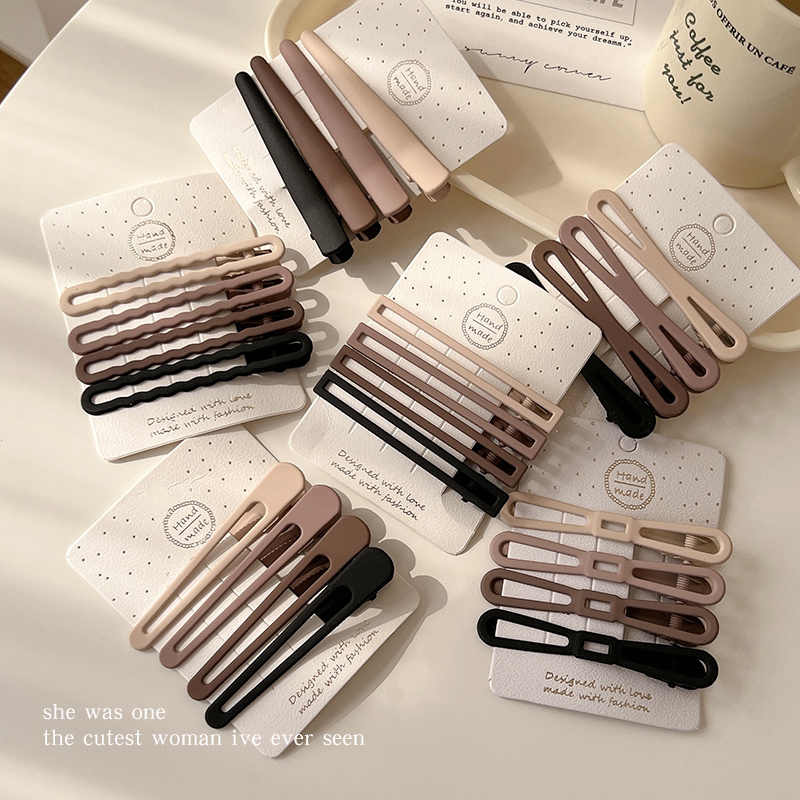 奶茶色前额碎发无痕鸭嘴夹