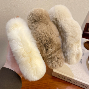 大号发量多毛茸茸鸭嘴夹发夹女秋冬不硌头一字夹后脑勺鲨鱼夹横夹