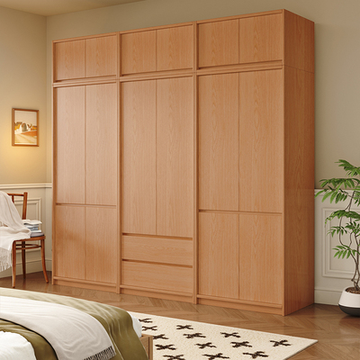 友斯家全实木衣柜卧室家用衣橱2025年新款橡胶木主卧储物收纳柜子