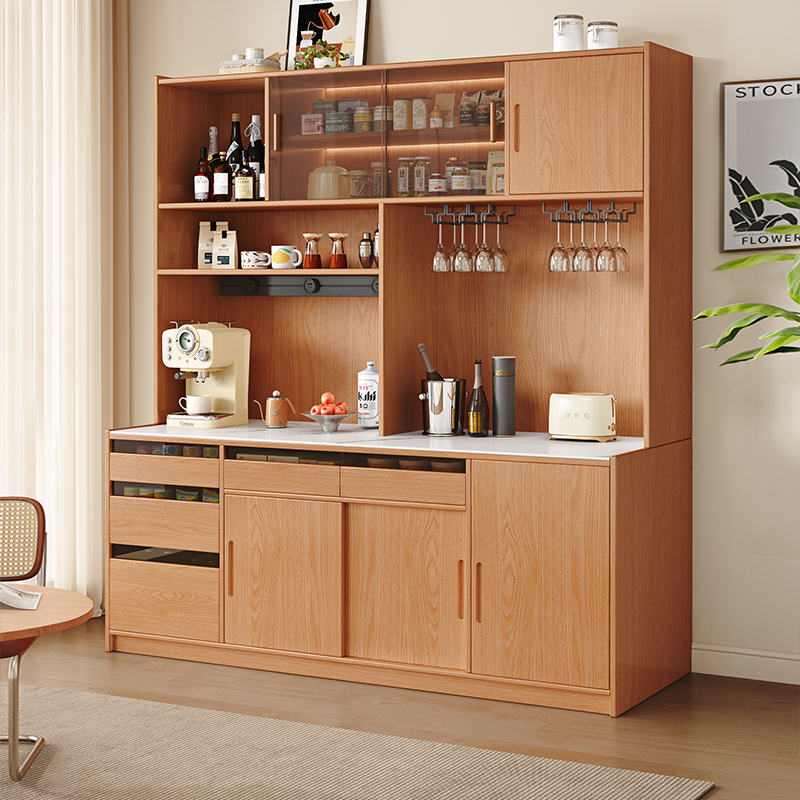 【樱桃木色玻璃门】实木酒柜