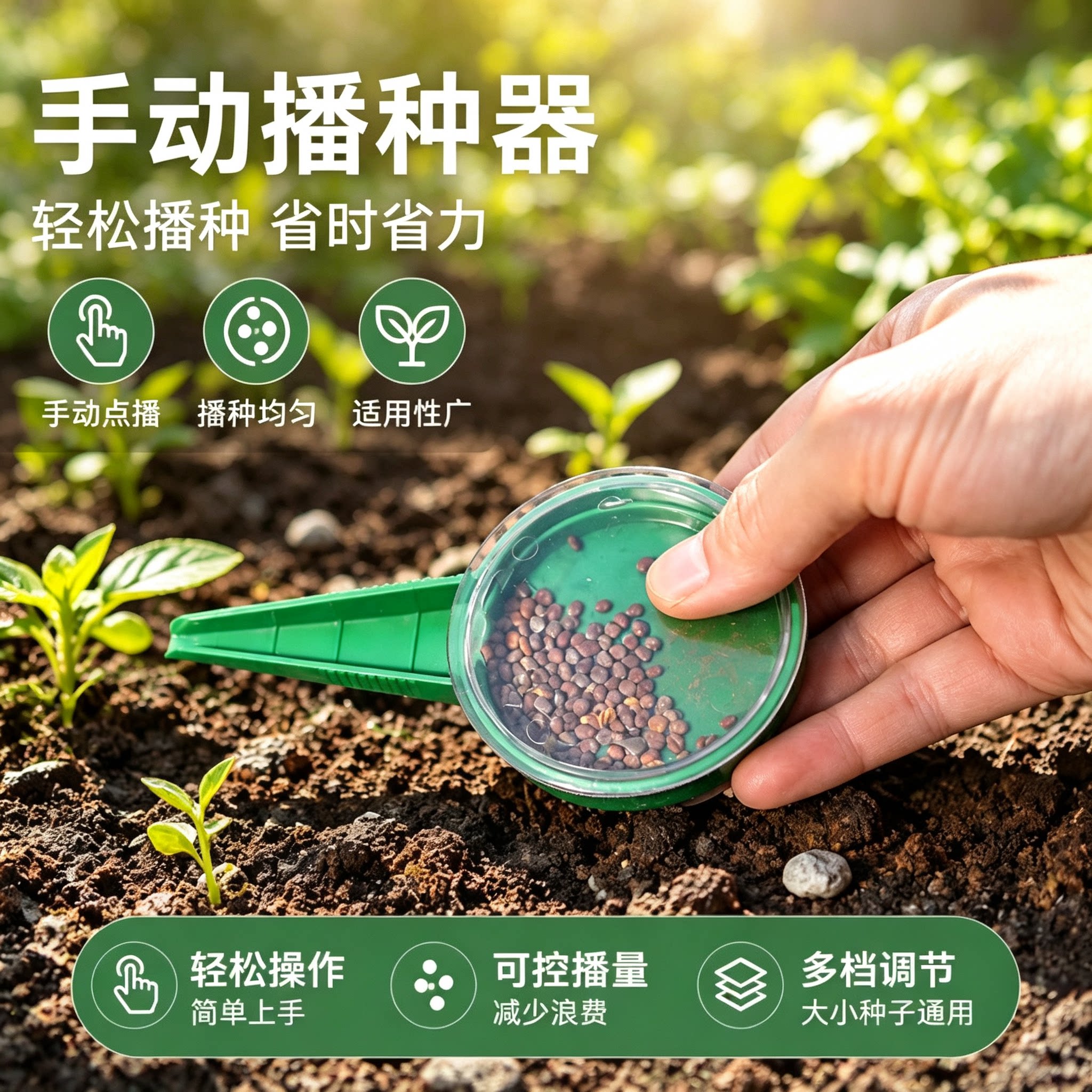 手动多功能蔬菜播种器家用白菜萝卜种子籽器小型园艺育苗点播工具