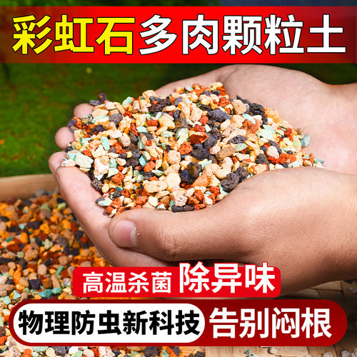 多肉颗粒土营养土插幼苗老桩专用种植土盆栽铺面透气疏松彩虹石