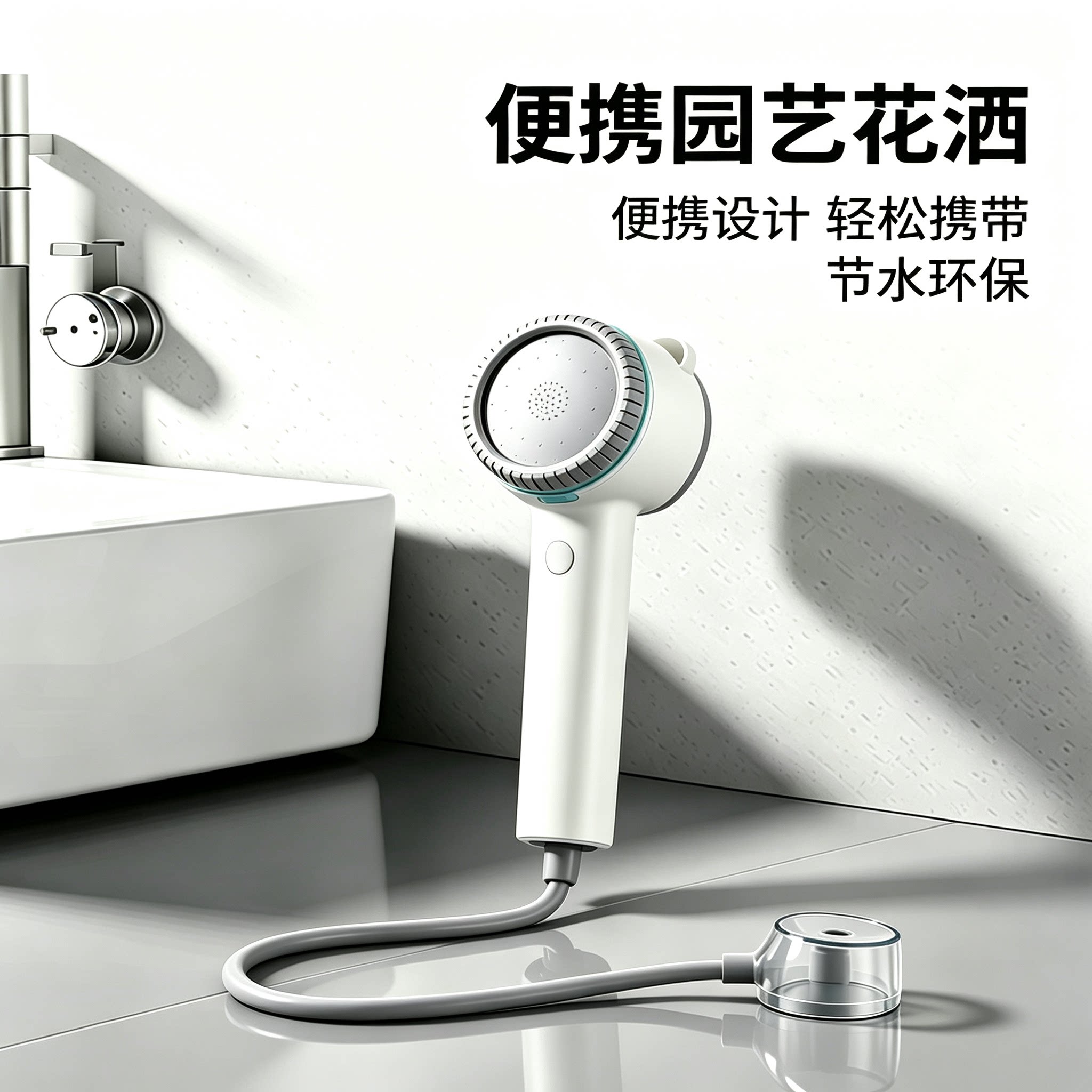 园艺电动花洒便携式可移动花洒户外露营花洒自动水枪喷水淋浴套装