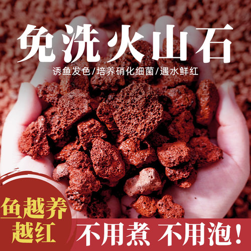 免洗火山石乌龟鱼缸专用水族造景装饰铺底底砂颗粒滤材精洗火山岩