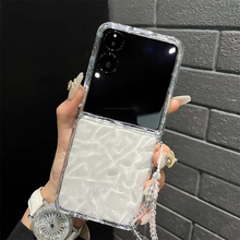 适用小米mixflip折叠手机壳MixFlip2新款唯美波浪纹透明小米小折叠屏网红挂绳外壳女款超薄全包防摔保护套
