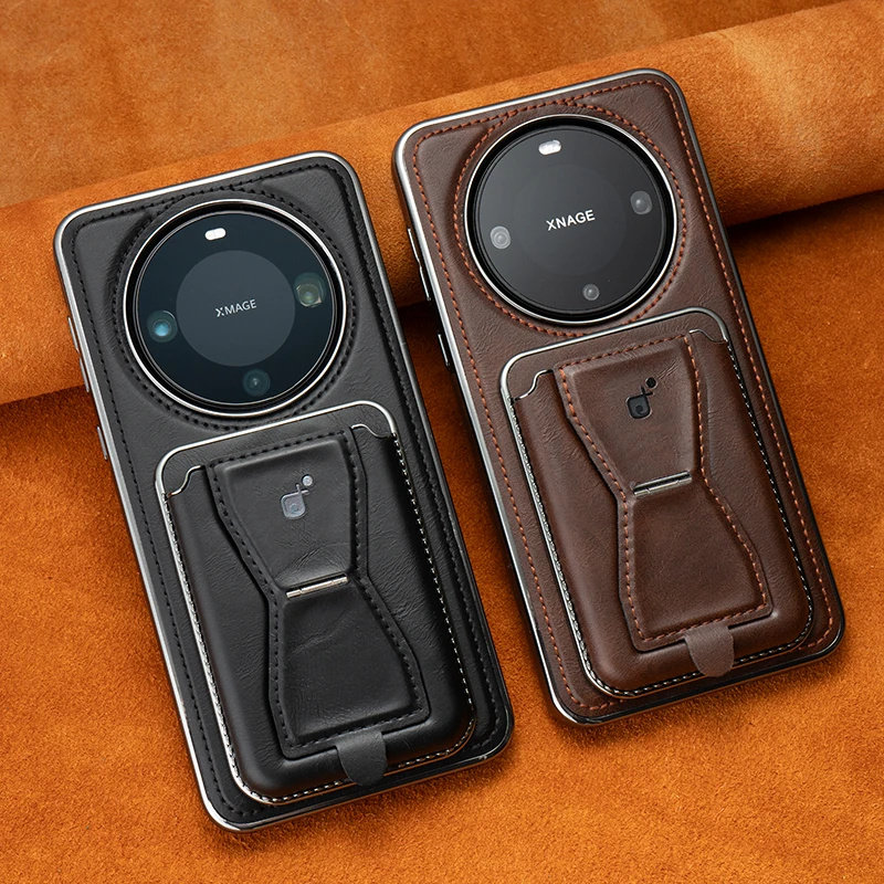 【磁吸卡包支架款】适用华为mate70pro+手机壳新款高端头层牛皮mate60全包防摔商务外壳70pro男士高档保护套