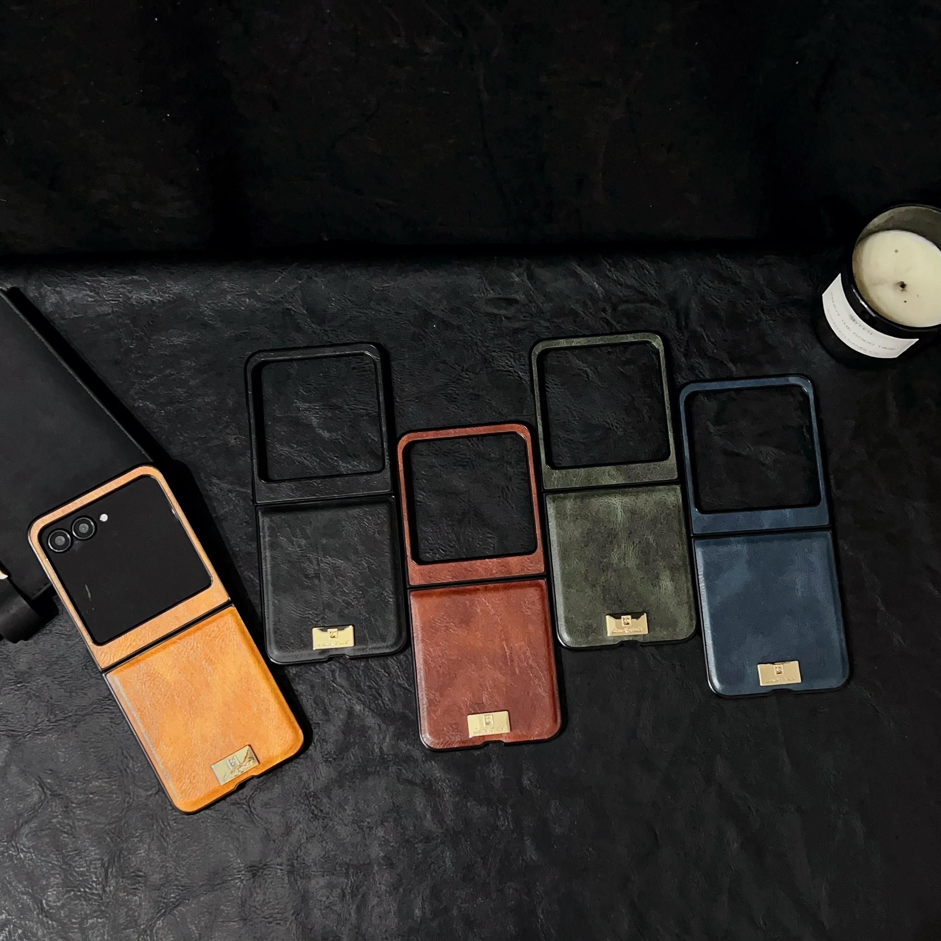 疯马纹带前框适用摩托罗拉Razr50
