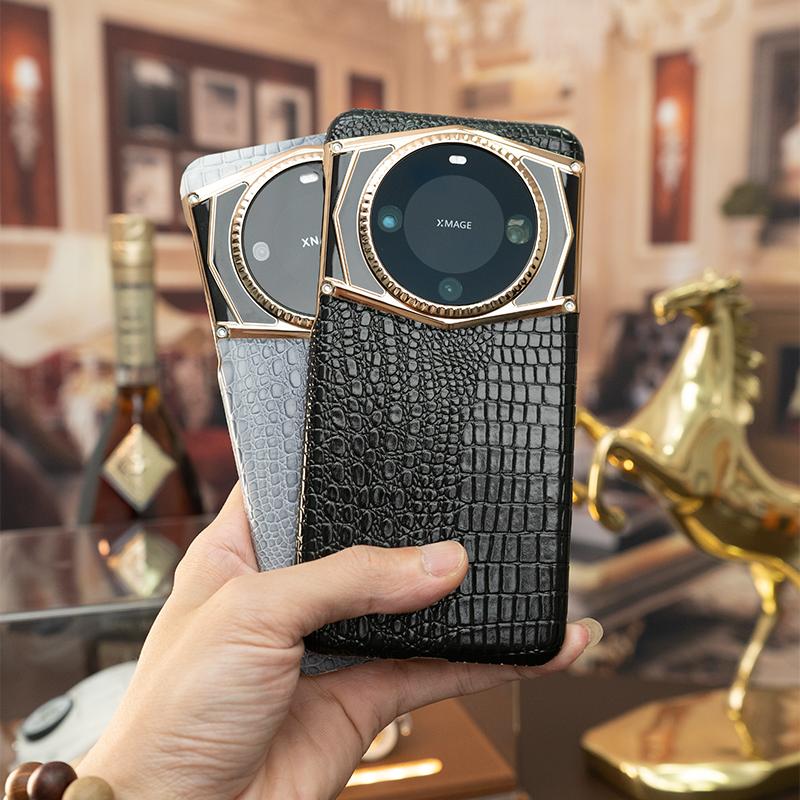 真皮电镀鳄鱼纹务适用华为mate60rs手机壳商新款高级奢华60pro+全包防摔创意小众手机套mate60男士个性保护套