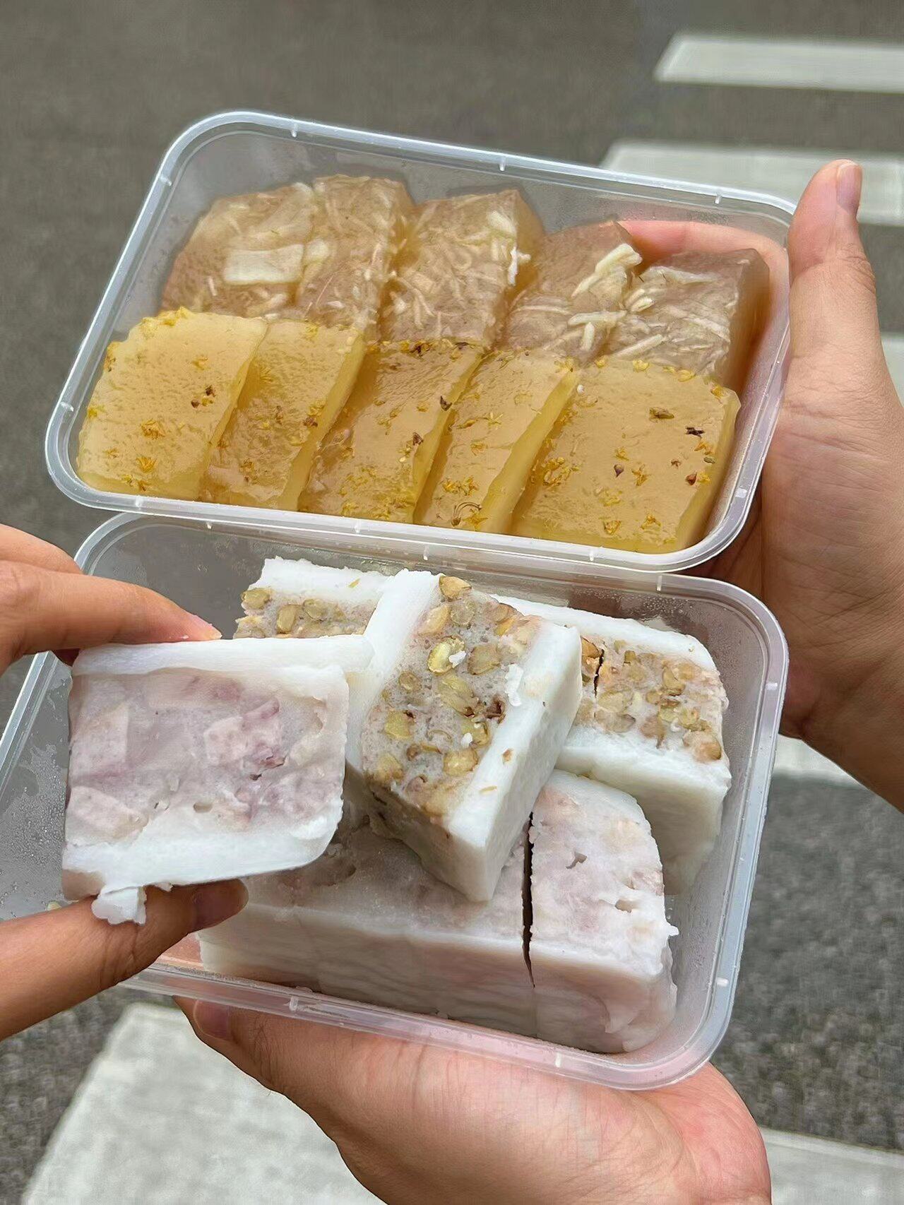 年货广西桂林芋头糕芋粿三角糕菜粿香芋糕萝卜糕糯米糕红糖年糕糍