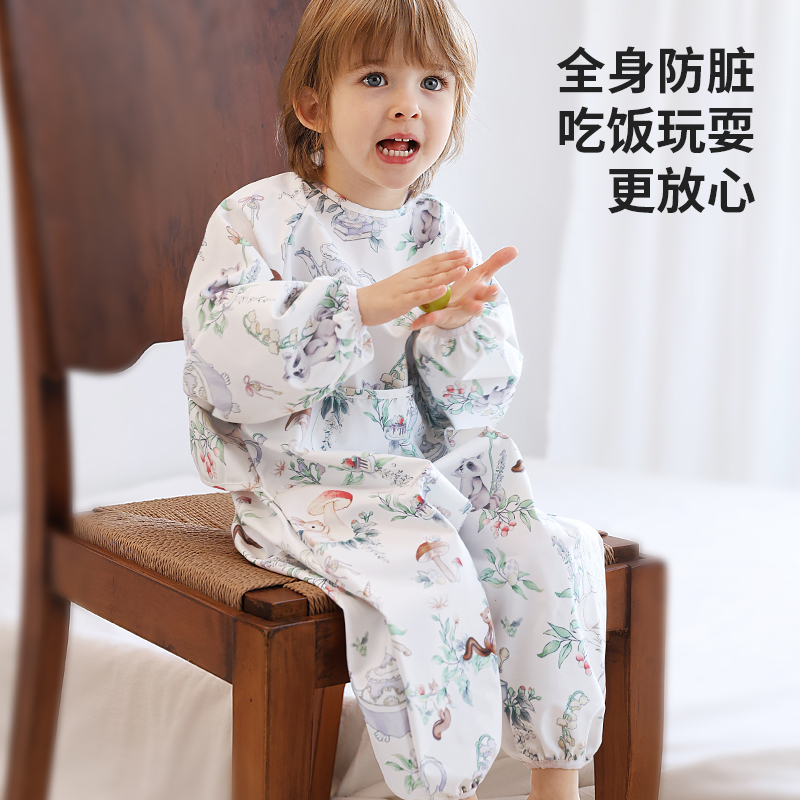 宝宝连体罩衣防水防脏