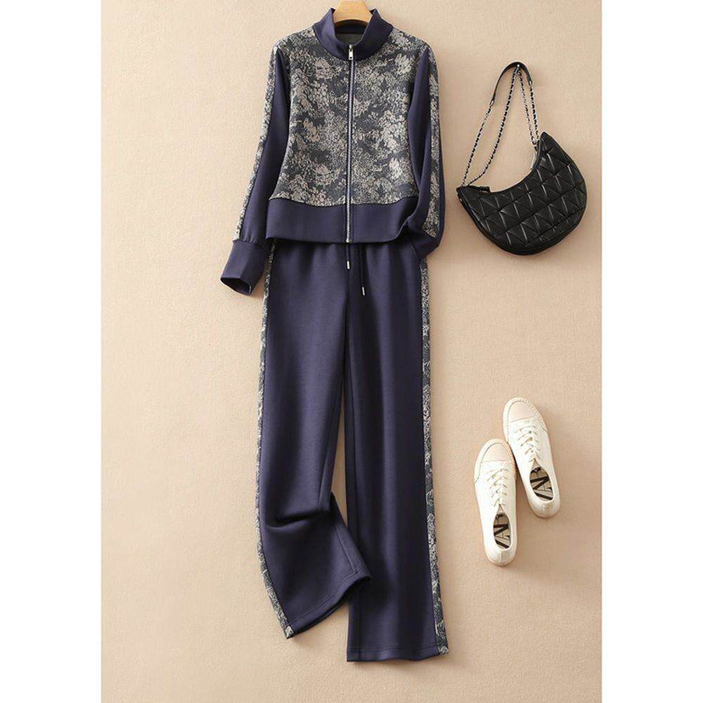 ROUMIKL灰色休闲运动服套装女秋冬韩版宽松洋气减龄开衫卫衣休闲