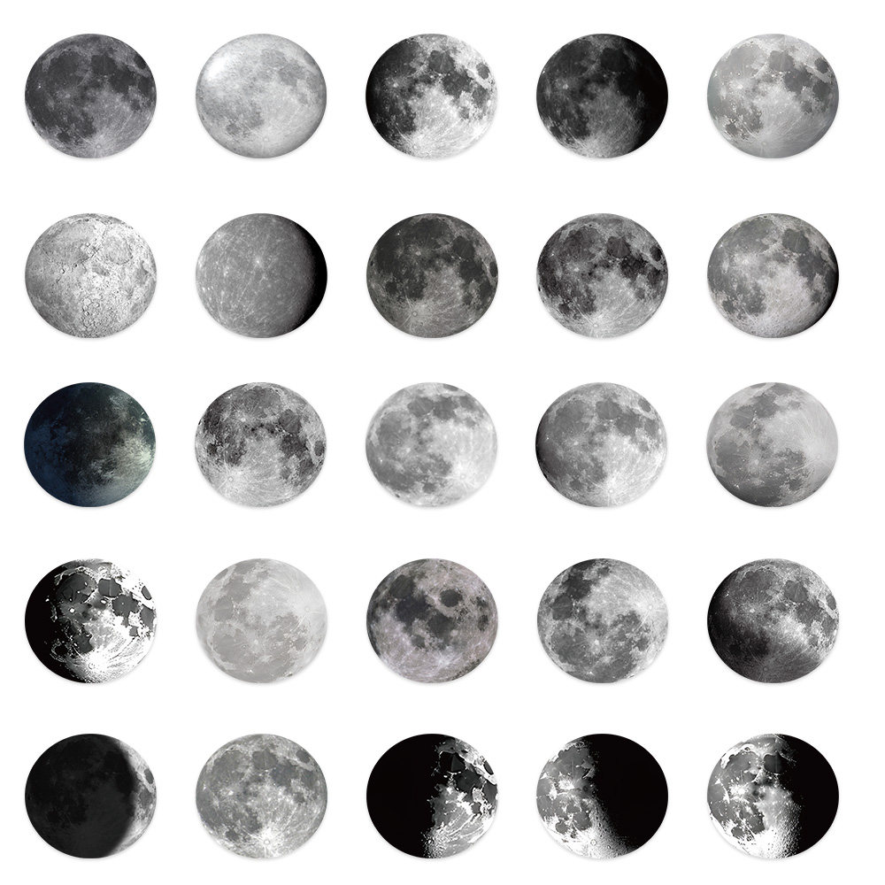 50张月球贴纸行李箱手机壳笔记本电脑平板吉他防水不留胶装饰贴画,3C数码配件,笔记本个性小贴纸,淘宝优惠券,粉丝福利购,淘宝优惠卷