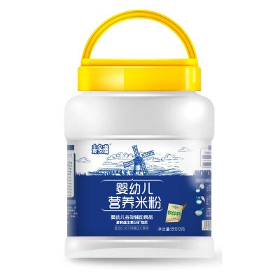 麦多滋婴儿营养米粉片状粉状铁锌钙胡萝卜淮山宝宝辅食800克大桶
