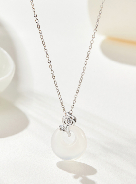 softdora/索缇朵玫你不行钻石项链女S925银轻奢平安扣锁骨链送礼