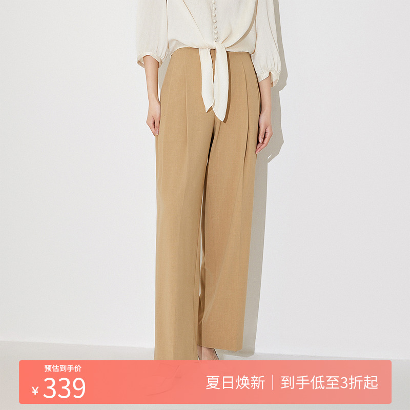 FIVE PLUS休闲裤女西装长裤宽松显瘦高腰阔腿裤子新款女