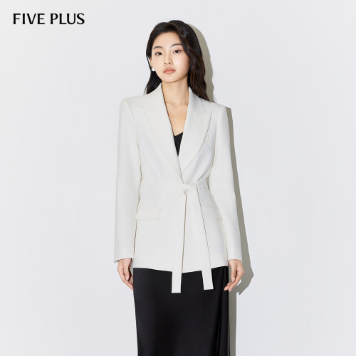 FIVE PLUS西装外套女西服气质腰带造型感宽松新款女春装