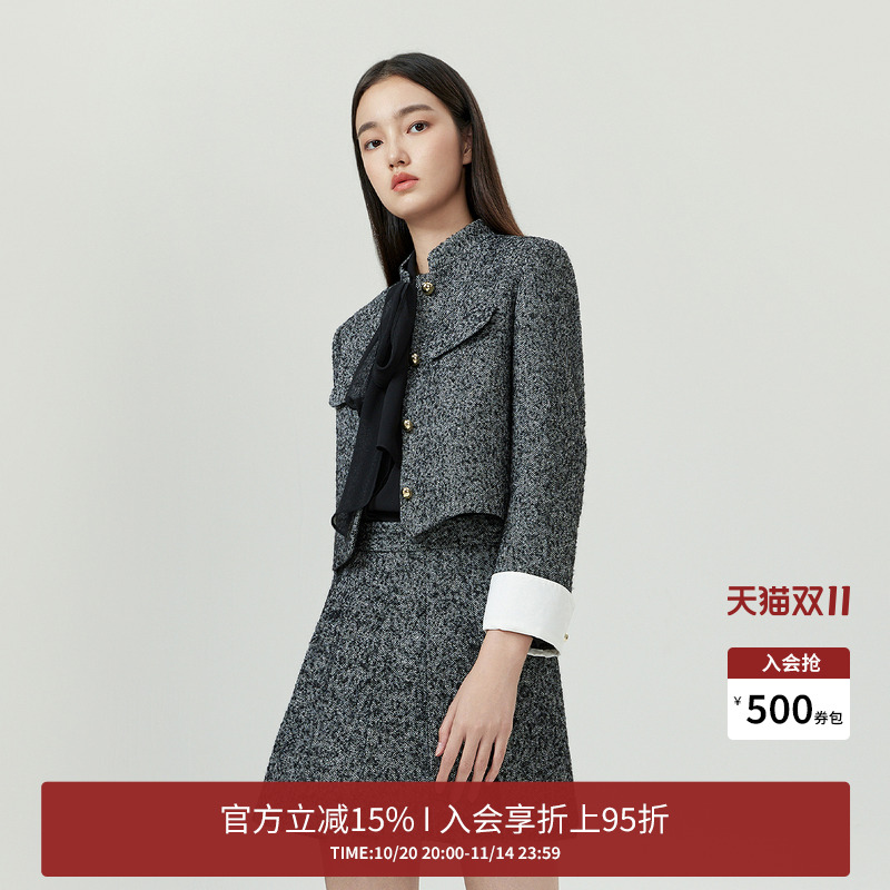 小香风立领短外套