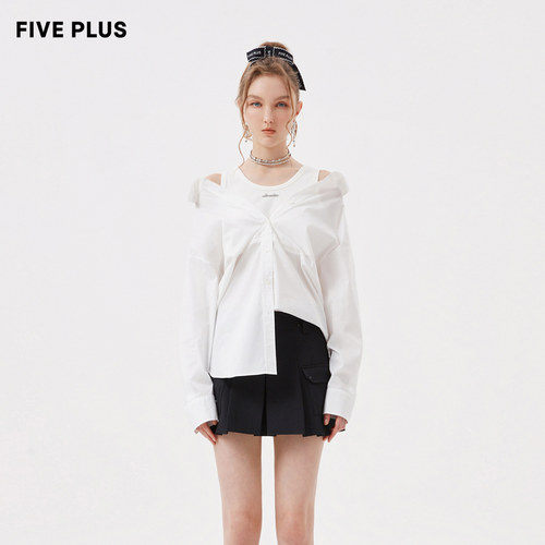 【FIVEPLUS奥莱】衬衫假两件款