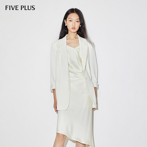 FIVE PLUS西装外套女宽松中长款一粒扣通勤小西服新款女春装