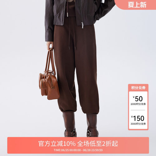 松紧高腰运动卫裤