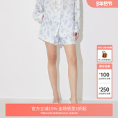 PLUS休闲裤 子新款 女短裤 FIVE 新中式 提花宽松A字阔腿裤 女春装