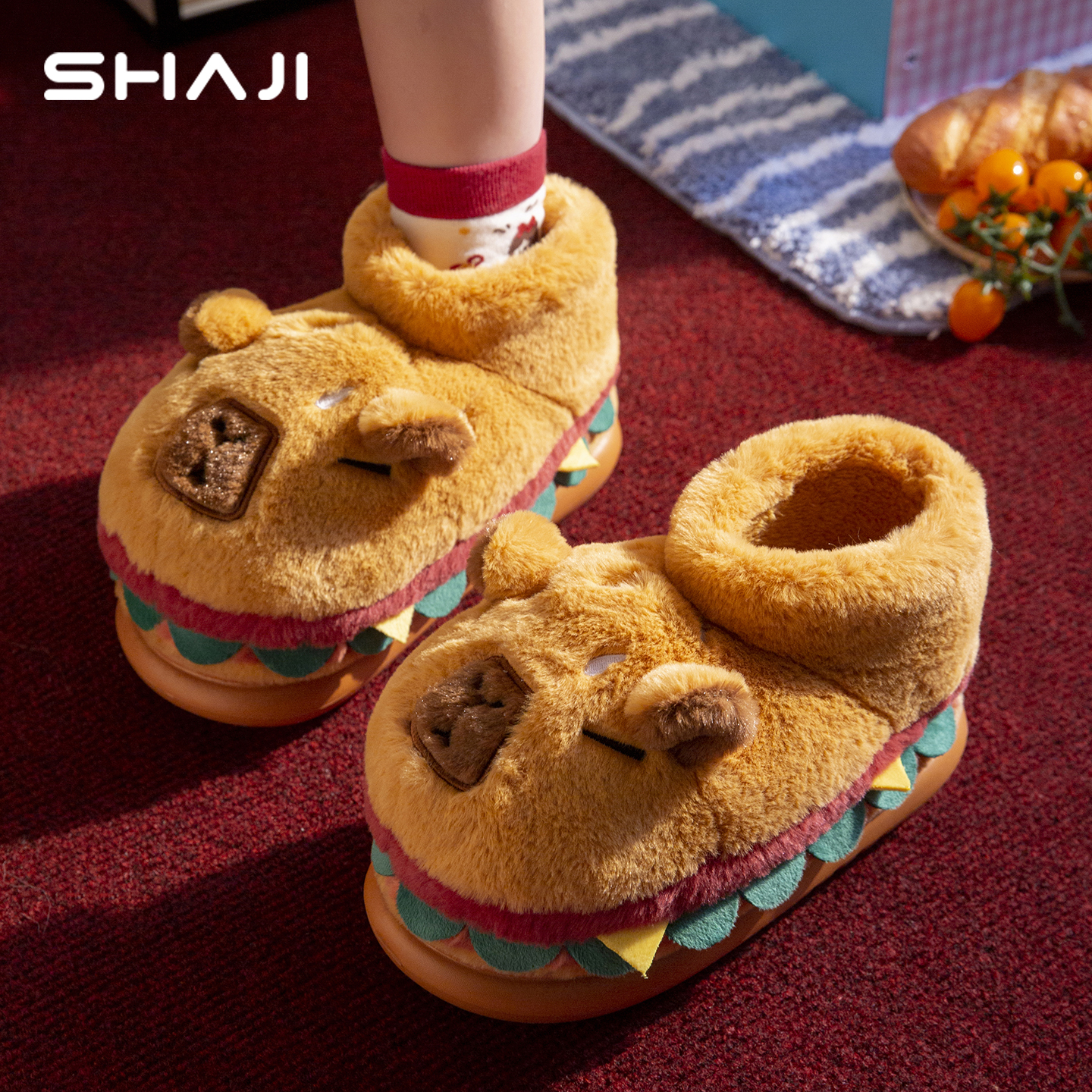 鲨际汉堡包跟棉拖鞋2025新款