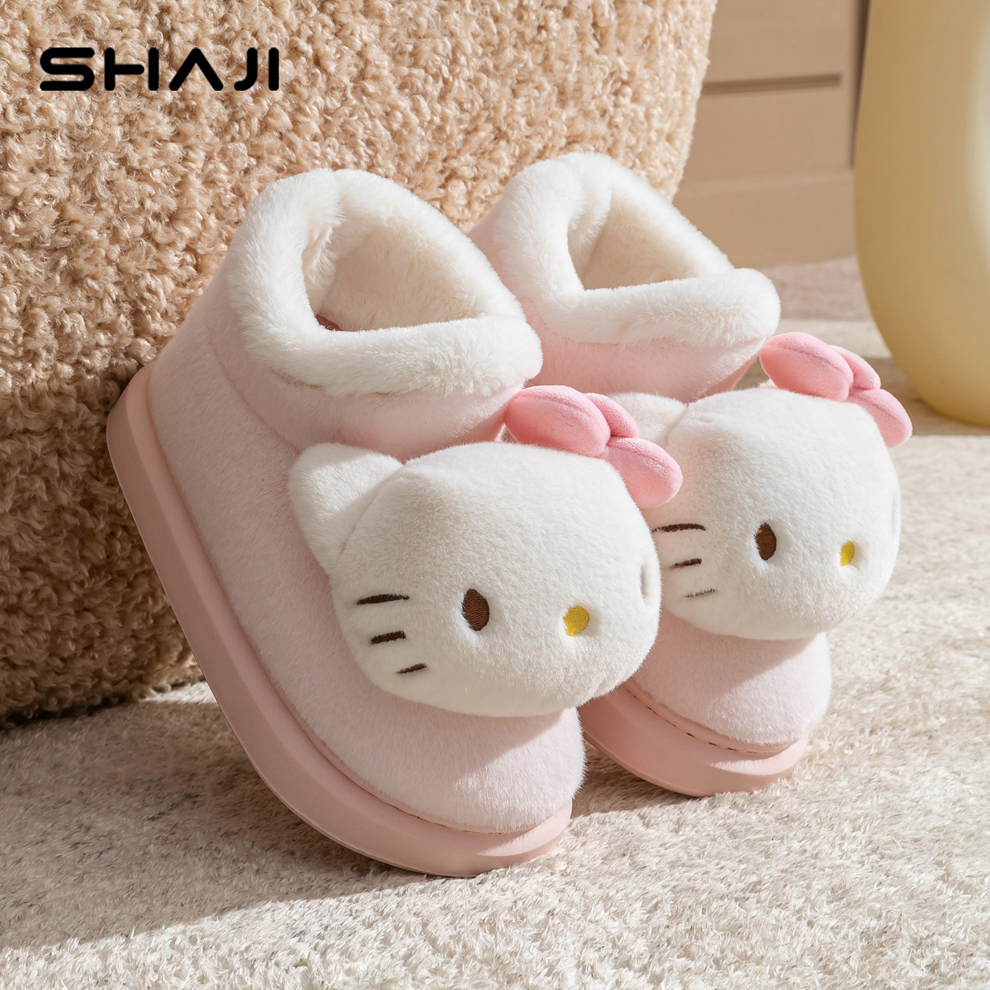 kt猫包跟棉拖鞋女款2025新款室内家居防滑保暖可爱加绒棉鞋女冬季,居家布艺,居家棉拖/棉鞋,淘宝优惠券,粉丝福利购,淘宝优惠卷